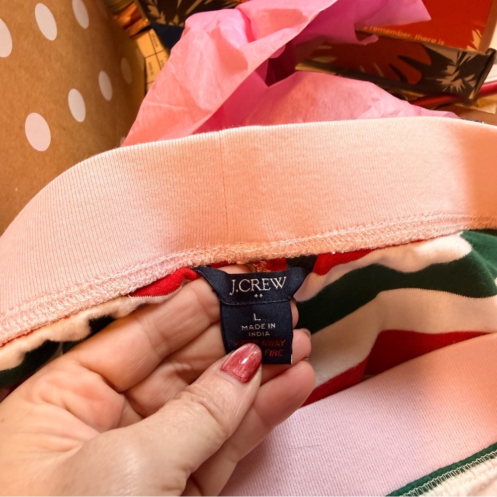 J. Crew Holiday Striped PJ set - Red, Green, and Pink - Picture 5 of 14